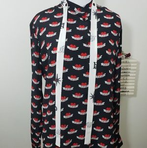 SANDRO 100% silk, like new button up dress shit